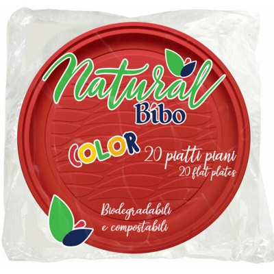 Machieraldo Gustavo - PIATTO PIANO Pz 20 ROSSO NATURAL BIBO