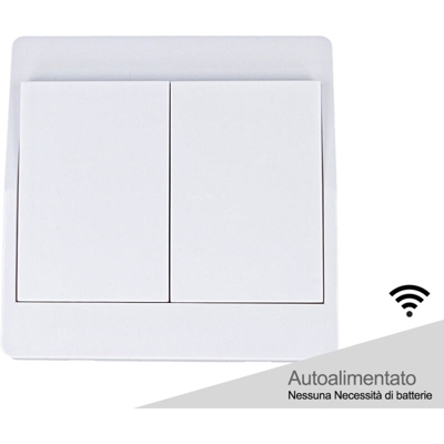 Ledlux - Interruttore Wireless Telecomando Senza Batteria Pila 2 Tasti Impermeabile IP65 Per Multi Ricevitori CL8220 Batteryless