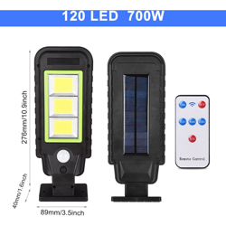 IP65 Impermeabile LED Pannello solare Lampione stradale Radar Induzione Sensore di movimento Lampada da parete solare + Telecomando (700W) en oferta