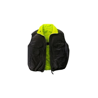 Gilet da lavoro impermeabile reversibile Nero/Giallo fluo GB green bay Clifden (L)