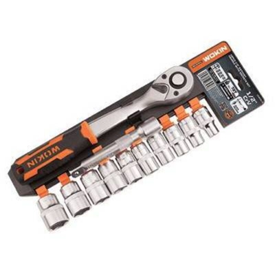 Chiavi a bussola esagonali 1/2 154830 10/22 mm - confezione = 12 pezzi - Wokin