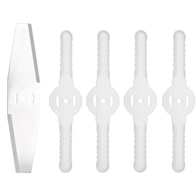 Set di 5 lame per tosaerba, 4 lame in plastica + 1 lama in acciaio inossidabile E10497 (tosaerba 21V)