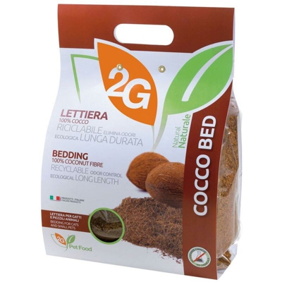 2g Pet Food - COCCO BED 5lt Lettiera in fibra di cocco per piccoli animali 100% solo fibra vegetale