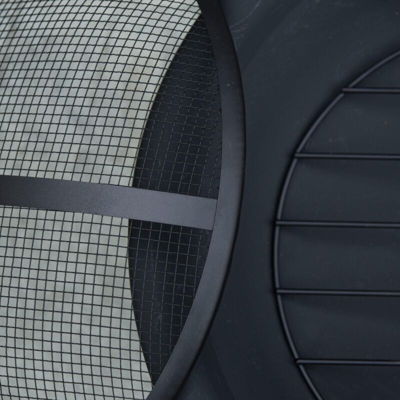 Berbecue A Legna Pieghevole Ø56x39,5 Cm In Metallo Nero