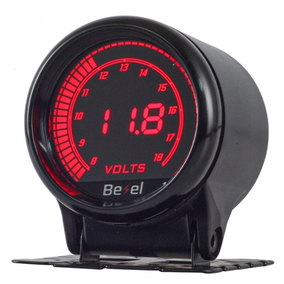 LEDLUX LCD5201 Voltmetro Manometro Digitale LCD Voltaggio Volts Gauge 52mm 12V Auto Doppio Ingresso Alimentazione 10 Colori Remote Controllo Bottone