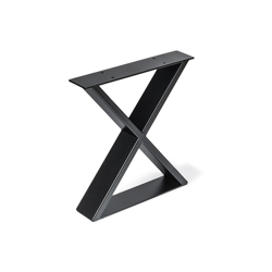 Gamba/telaio in acciaio a forma di X per tavolino o panca in stile industriale. Altezza di 38,2 cm. Realizzata in acciaio con finitura nero opaco. características