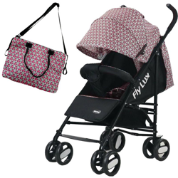 Passeggino Fly Lux Pieghevole Chiusura Ombrello + Borsa Mamma Geometrico Rosa precio