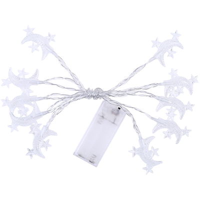 1,5 m caso di batteria pentagramma 10 luna luce della stringa luce di Natale luce decorativa della stringa 2 * AA bianco caldo / mini portatile
