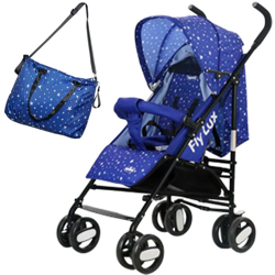 Nunu Passeggino Fly Lux Pieghevol Chiusura Ombrello + Borsa Mamma Coordinata Blu en oferta