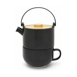 Tea-for-one Umea Nero con Coperchio - Bredemeijer en oferta