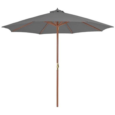 Ombrellone Da Esterni Con Palo In Legno 300 Cm Antracite