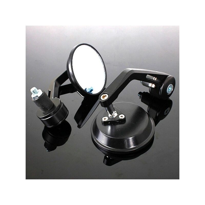Drillpro - 2x 7/8 `` 22MM Universale Specchio Retrovisore Laterale Vista posteriore Bici da motociclista in alluminio nero