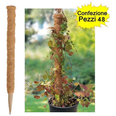 Tutori In Legno Fibra Di Cocco Per Rampicanti Confezione Da 48 Pezzi 35-45 Mm X Altezza 60 Cm