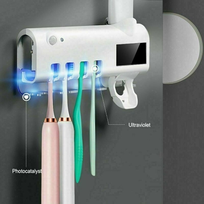 Zencocco - Multi Sterilizzatore UV Spazzolino Dispenser Dentifricio e Supporto Spazzolini