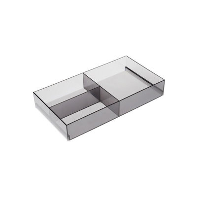 Reggimensola trasparente con supporto elegante in laccato bianco 85x30x52mm - 906 Reggimensola