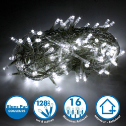 Ghirlanda luminosa 8 metri 128 LED - Bianco puro per esterni características