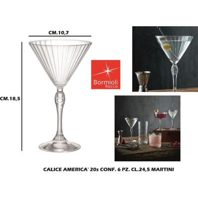 Set 6 Calici Modello Martini America Rocco