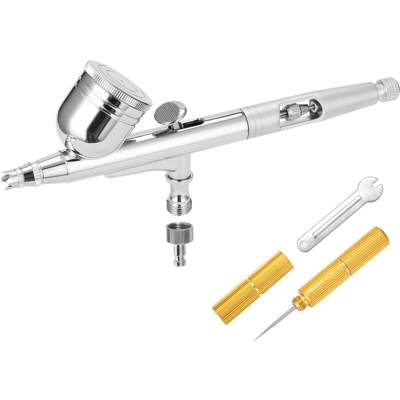 Asupermall - Aerografo a spruzzo per pittura modello professionale set aerografo da 0,3 mm con tazza in materiale 7CC + mini chiave + ago per la