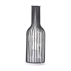 Lampada decorativa nordica in ferro battuto,bottiglia di vino rosso, bianco caldo (senza batteria) - bottiglia di vino rosso, bianco caldo (senza precio