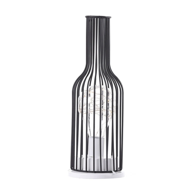 Lampada decorativa nordica in ferro battuto,bottiglia di vino rosso, bianco caldo (senza batteria) - bottiglia di vino rosso, bianco caldo (senza