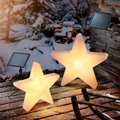 Set di stelle solari luminose con commutazione del colore della luce. Decorazione natalizia. Decorazione invernale 102119