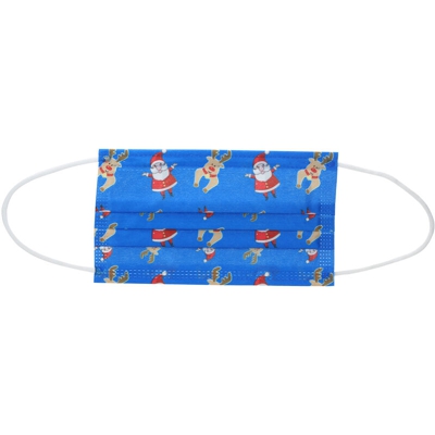 ??Non medico?? Maschere natalizie Maschere monouso a 3 strati 5 pezzi,blu scuro - blu scuro