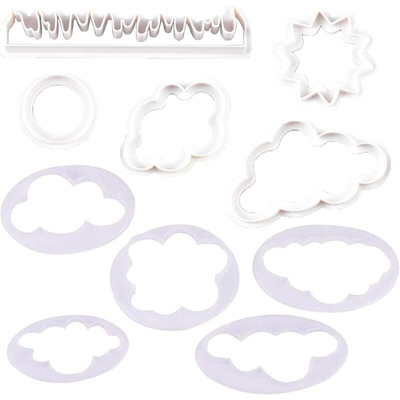 10 Pezzi Nuvola Cookie Cutters Nuvola Fondente Modello Decorazione Formine Per Torta Nuvola Sicuro e Sano, Per Dolci, Pasta, Panini, Sala Da Forno,