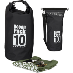 Zaino impermeabile Ocean Pack 10 L borsa stagna dry bag sacca ultraleggera per kajak vela sci nero precio