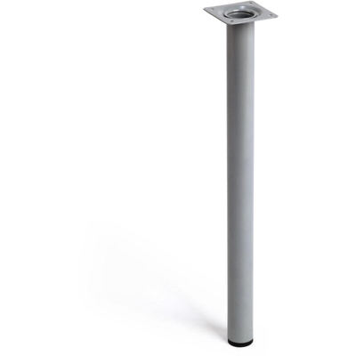 gamba cilindrica stile moderno per tavolini e mobili. Altezza di 40 cm. Realizzata in acciaio con finitura cromo opaco. Per il bricolage e il DIY.