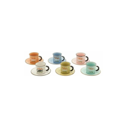 Confezione 6 Tazzine da Caffe' con Piattino Hot Coffee en oferta