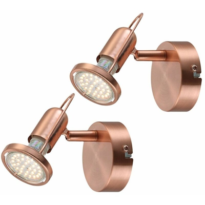 Set di 2 applique del radiatore in modo articolato rame opaco Lampade Spot luci a LED