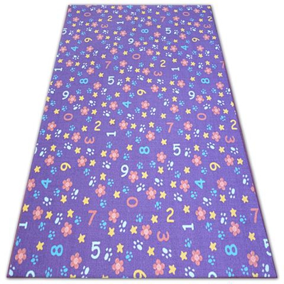 Tappeto Per Bambini Numbers Viola Cifre, Alfabeto, Numeri Toni Viola 200x300 Cm