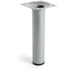 gamba cilindrica stile moderno per mobili bassi. Altezza di 15 cm. Realizzata in acciaio con finitura cromo opaco. Per il bricolage e il DIY. Misure en oferta