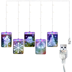 3D Christmas lights decorazione appesa condotto le luci della stringa luce decorativa della stringa luci della tenda sala interna illuminati color] características