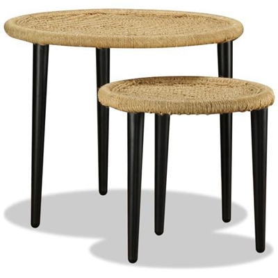 Set Tavolini Da Caffè 2 Pz In Iuta Naturale