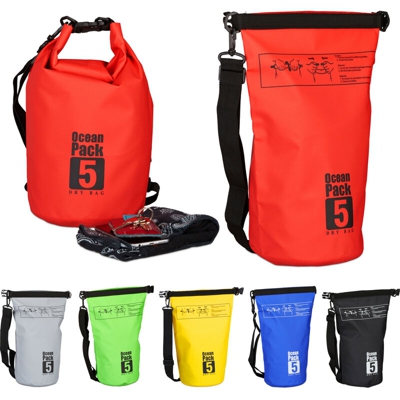 Zaino impermeabile Ocean Pack 5L borsa stagna ultraleggera sacca dry bag da kajak vela sci snowboard rosso