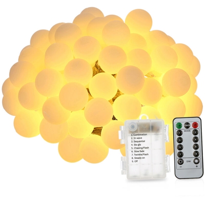 0,6 W 10 m / 32,8 piedi 80 LED alimentato a batteria IP44 impermeabile con luci a corda bianche calde telecomando - Tomshine