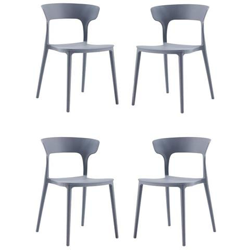 Sedia Impilabile In Polipropilene Liam Grigio Set 4 Pezzi en oferta