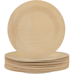 Piatti in Bambù, Ø 28 cm, Usa e Getta, in Set da 25, Rotondi, Monouso da Festa, Biodegradabili, naturale en oferta