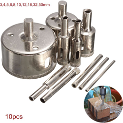 Insma - Set di punte da trapano diamantate da 10 pezzi Set di punte da trapano per piastrelle in ceramica Set per marmo in vetro en oferta
