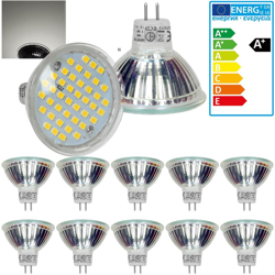 Set di 10 Spot LED MR16 44SMD 3W - Sostituisce Lampada a Incandescenza da 25W - in Vetro - 251 lumen - Bianco Neutro 4000K - Faretto da Incasso Spot precio