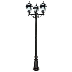 Lampione Da Esterno 3 Luci Rustico Marrone Ip43, E27 precio