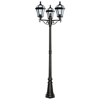 Lampione Da Esterno 3 Luci Rustico Marrone Ip43, E27