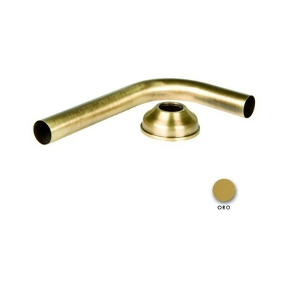 Tubo a squadro dorato con rosone diam. 30 mm porta e bini