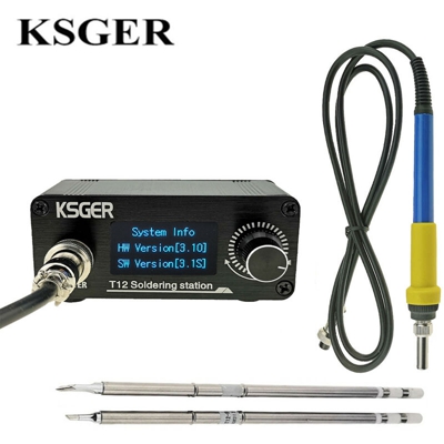 KSGER Mini STM32 V3.1S OLED T12 Stazione di saldatura in plastica fai-da-te 907 9501 Maniglia Utensili elettrici Riscaldamento rapido T12 Punte in