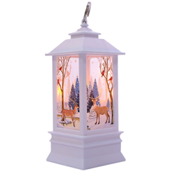 Lanterna a fiamma LED natalizia, piccola lampada a olio, forniture per decorazioni per lampade portatili,piccola lampada a fiamma di alce bianco características