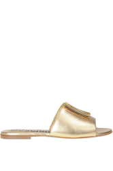 Metallic effect leather slides precio