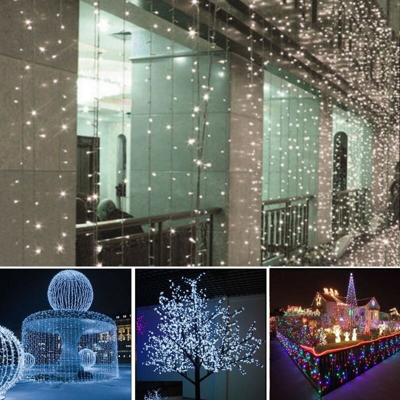 20M 200 LED Luci a stringa ad energia solare IP44 Decorazioni per feste in giardino di Natale impermeabili (bianco, 200)