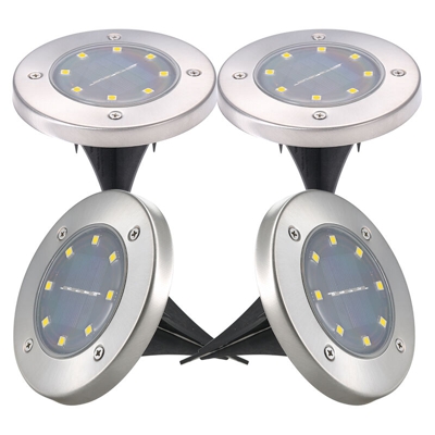 1 set di 4 luci da giardino a controllo solare a LED luci da giardino luci da giardino bianco caldo 8 LED