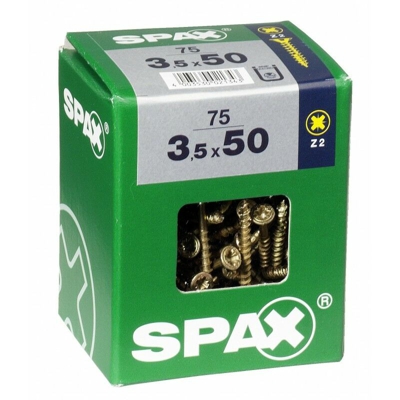 Lotto 75 Svasata Viti In Acciaio Testa Pozidriv Diam.3.5 Mm X Mm L.50 - Spax